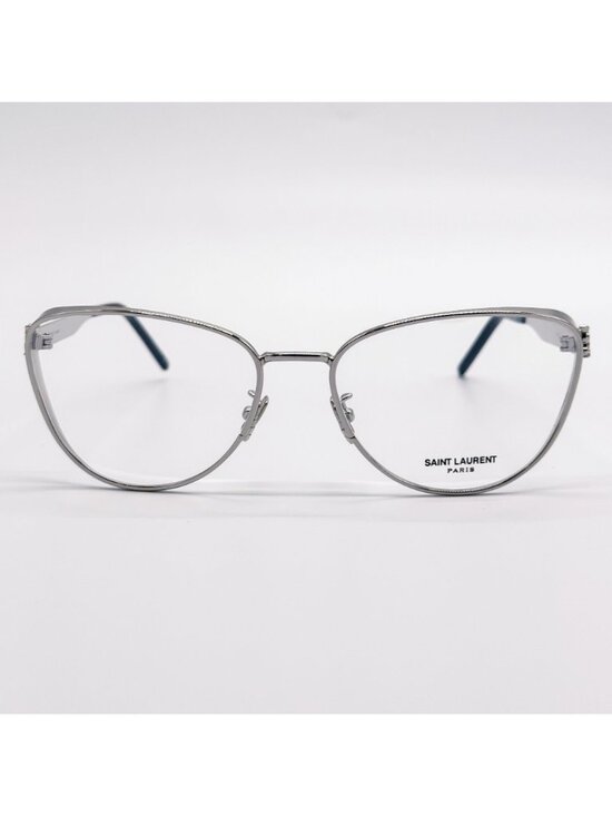 New Saint Laurent Eyeglasses SLM92 001 Silver Cat Eye Women Eyewear main image 7